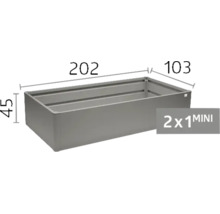 Carré potager en métal, dimensions 202 centimètres de longueur, 103 centimètres de largeur et 45 centimètres de hauteur, modèle 2x1 MINI.