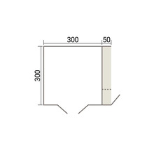 Dessin technique d une cabine de douche avec des dimensions en centimètres