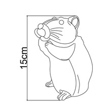 Dessin au trait d'un hamster avec une indication de hauteur de 15 centimètres.