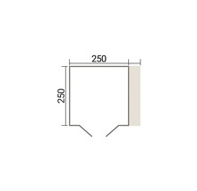 Croquis avec dimensions pour un plan carré de 250 par 250 centimètres avec une ouverture d entrée.