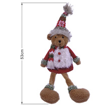 Ours en peluche de Noël avec bonnet, écharpe et pull, hauteur 53 centimètres.