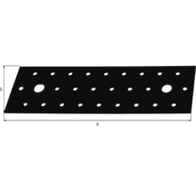 Schéma technique d'une plaque perforée avec indications de longueur a et de largeur b.