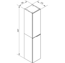 Dessin technique d'une colonne de salle de bains avec les dimensions 1620 par 318 par 300 millimètres.