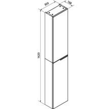 Croquis colonne de salle de bains, hauteur 1620 millimètres, largeur 300 millimètres, profondeur 168 millimètres.