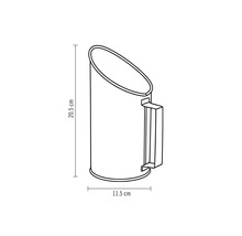 Seau à charbon avec dimensions : hauteur 20,5 centimètres, largeur 11,5 centimètres.