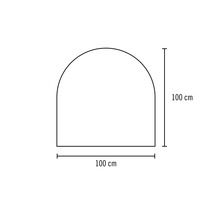 Dessin d'un arc en plein cintre d'une largeur de 100 centimètres et d'une hauteur de 100 centimètres.