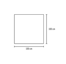 Carré avec des dimensions de 100 centimètres sur 100 centimètres.