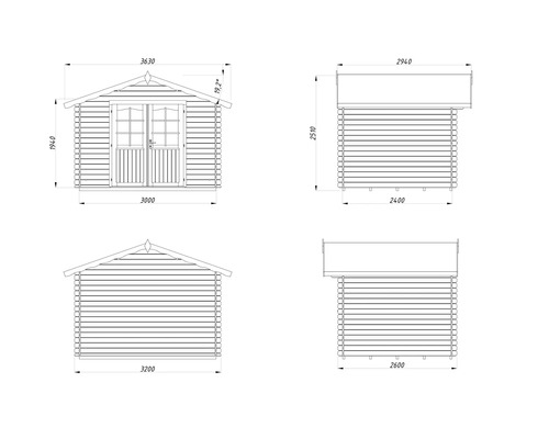 Abri de jardin Palmako Vivian 6,9 m² avec plancher 363 x 290 cm imprégné par immersion marron