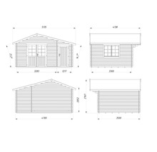Abri de jardin Palmako Emma 14,2 m² avec plancher 513 x 410 cm naturel