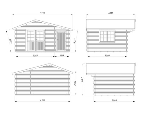 Abri de jardin Palmako Emma 14,2 m² avec plancher 513 x 410 cm naturel