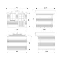 Abri de jardin Palmako Emma 4.6 m² avec plancher 290 x 250 cm gris