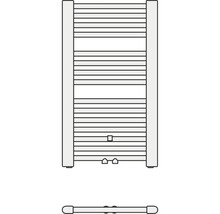 Radiateur de salle de bain KERMI Basic-C 1793 x 520 mm noir raccordement central en bas E001M180075AXXK