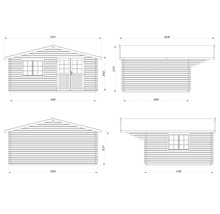 Abri de jardin Palmako Sally 19,1 m² y compris plancher et auvent 577 x 560 cm imprégné par immersion