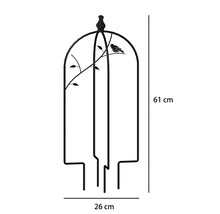 Treillis pour pot Lafiora oiseau 26 x 61 cm noir