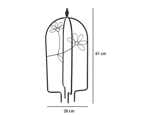 Treillis pour pot Lafiora oiseau 26 x 61 cm noir
