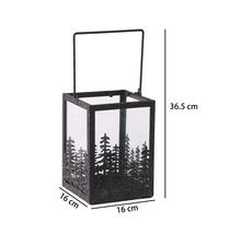 Laterne Lafiora Wald Metall 16 x 23/36,5 cm schwarz