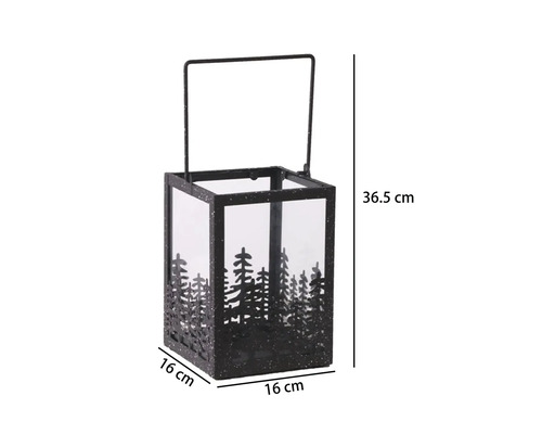 Laterne Lafiora Wald Metall 16 x 23/36,5 cm schwarz