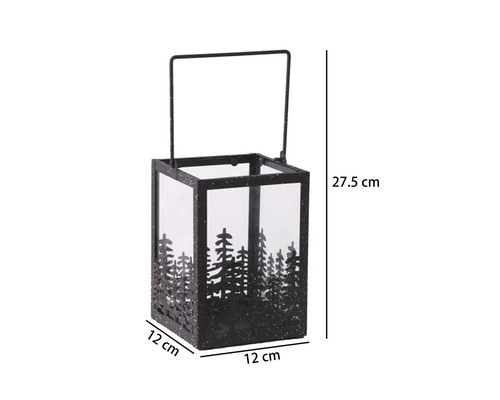 Laterne Lafiora Wald Metall 12 17/27,5 cm schwarz