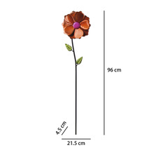 Tuteur de jardin moulin à vent Lafiora Dahlid mètal h 96 cm rouge