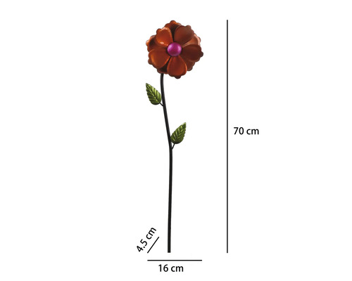 Gartenstecker Windrad Lafiora Dahlie Metall H 70 cm rot