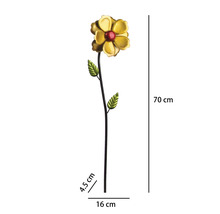 Tuteur de jardin moulin à vent Lafiora Dahlid mètal h 70 cm jaune