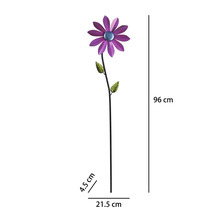 Tuteur de jardin moulin à vent Lafiora tournesol mètal h 96 cm violet