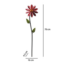 Gartenstecker Windrad Lafiora Sonnenblume Metall H 70 cm rot