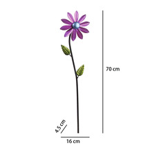 Tuteur de jardin moulin à vent Lafiora tournesol mètal h 70 cm violet