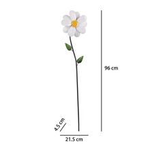 Tuteur de jardin moulin à vent Lafiora fleur mètal h 96 cm blanc
