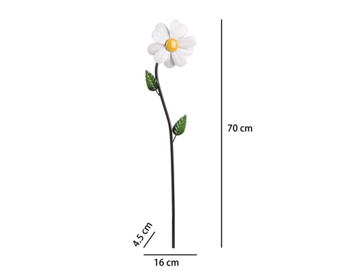 Gartenstecker Windrad Lafiora Blume Metall H 70 cm weiß