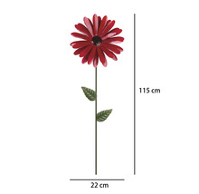 Tuteur de jardin fleur Lafiora métal h 115 cm rouge