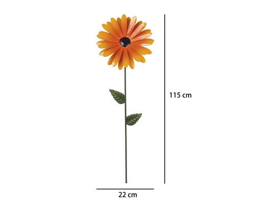 Gartenstecker Blume Lafiora Metall H 115 cm orange