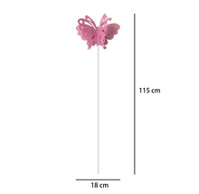 Tuteur de jardin papillon Lafiora métal h 115 cm rose