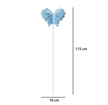 Tuteur de jardin papillon Lafiora métal h 115 cm bleu