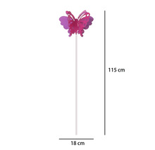 Tuteur de jardin papillon Lafiora métal h 115 cm rose vif