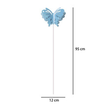 Tuteur de jardin papillon Lafiora métal h 95 cm bleu