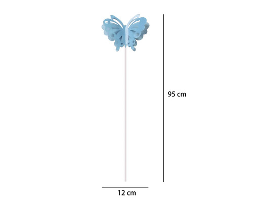 Tuteur de jardin papillon Lafiora métal h 95 cm bleu
