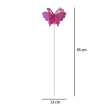 Tuteur de jardin papillon Lafiora métal h 95 cm rose vif