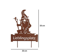 Tuteur de jardin Lafiora lieu préféré métal h 50 cm rouille
