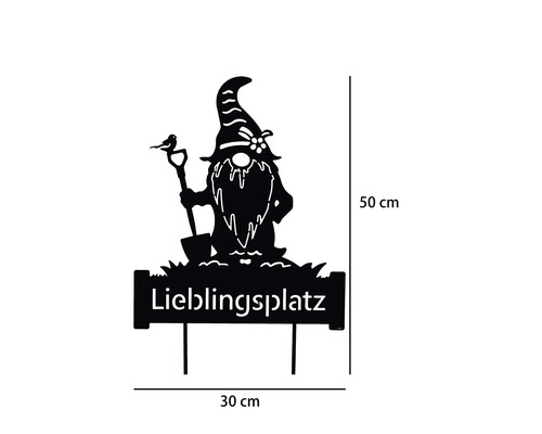 Tuteur de jardin Lafiora lieu préféré métal h 50 cm noir