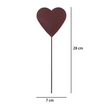 Tuteur de jardin cœur Lafiora 28 cm métal rouge