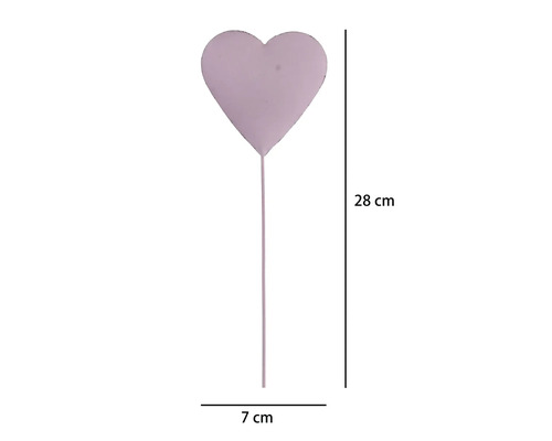 Gartenstecker Herz Lafiora 28 cm Metall rosa