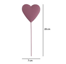 Tuteur de jardin cœur Lafiora 28 cm métal rose vif