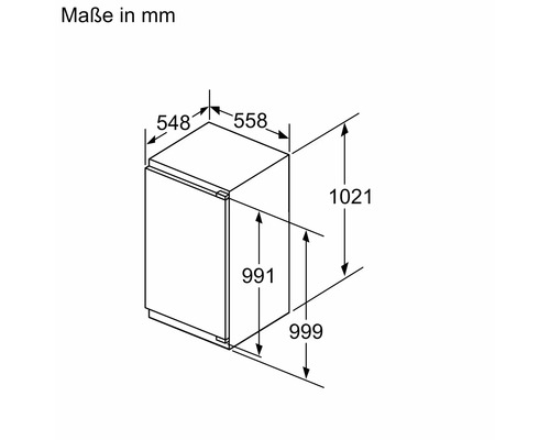 Dessin technique d'un appareil encastrable avec dimensions en millimètres.