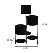 Support pour plantes en métal à trois niveaux, dimensions 68 par 40 par 32 centimètres, pour plantes d intérieur.