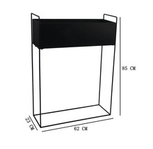 Support de fleurs rectangulaire en métal avec jardinière mesurant 62 par 23 par 85 centimètres