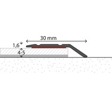 Dessin technique d'un profilé de transition d'une largeur de 30 millimètres pour des épaisseurs de revêtement de sol de 4 à 5 millimètres.