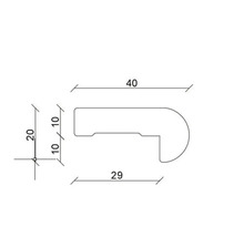 Dessin technique d un profilé de nez de marche avec dimensions en millimètres.