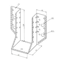 Dessin technique d un sabot de charpente avec cotes pour assemblage bois