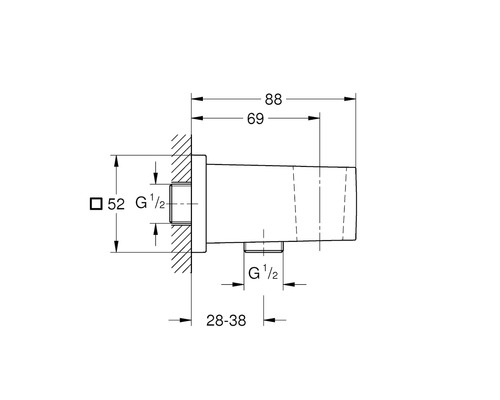 Dessin technique d''un raccordement d''eau avec cotes